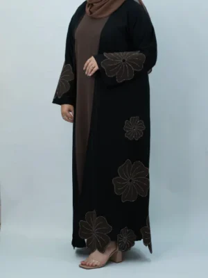 Brown Floral Dream Abaya